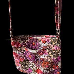 Vera Bradley Quilted Floral Crossbody in Pink, Brown and Orange